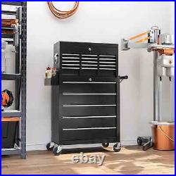 19 Drawer, Two-Part Tool Storage Chest on Wheels Black