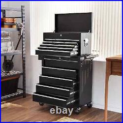 19 Drawer, Two-Part Tool Storage Chest on Wheels Black