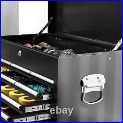 19 Drawer, Two-Part Tool Storage Chest on Wheels Black