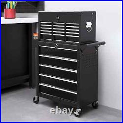 19 Drawer, Two-Part Tool Storage Chest on Wheels Black