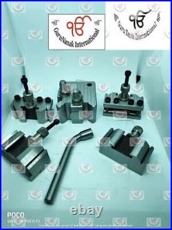 5-Piece Set T37 Quick Change Tool Holder with 2 Standard, 1 v, 1 parting holder