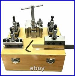 5 Pieces Set T63 Quick Change Toolpost Standard Boring Parting Holder Wooden Box