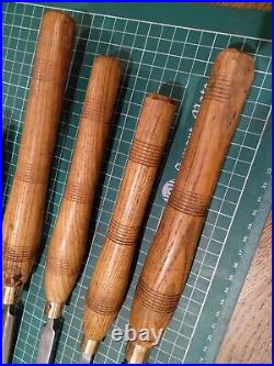 5 x Vintage TOGA Wood Turning Tool Lathe Chisel Skew Chisel Gouge Point Parting