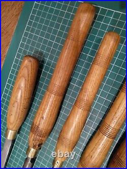 5 x Vintage TOGA Wood Turning Tool Lathe Chisel Skew Chisel Gouge Point Parting