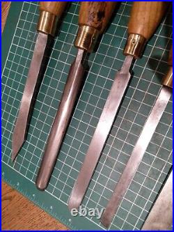 5 x Vintage TOGA Wood Turning Tool Lathe Chisel Skew Chisel Gouge Point Parting