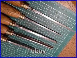 5 x Vintage TOGA Wood Turning Tool Lathe Chisel Skew Chisel Gouge Point Parting