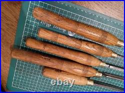 5 x Vintage TOGA Wood Turning Tool Lathe Chisel Skew Chisel Gouge Point Parting