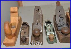 8 woodworking planes Stanley & more collectible vintage parts repair tool lot X3