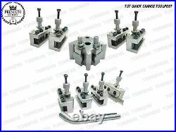 9 Pieces Set T37 Quick-Change Tool post With 6 Standard, 1 Vee, 1 Parting holder