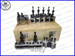 9 Pieces Set T37 Quick-Change Tool post With 6 Standard, 1 Vee, 1 Parting holder