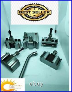 9 Pieces Set T37 Quick-Change Tool post With 6 Standard, 1 Vee, 1 Parting holders