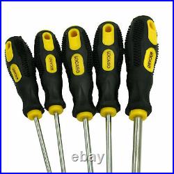 9pc Screwdriver Tool Set Soft Grip Handles Magnetic Slotted Locaso Uked