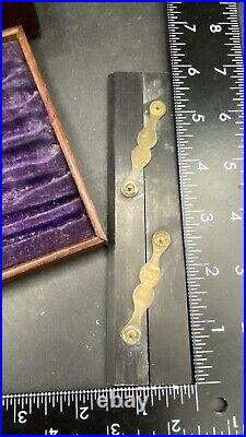 Antique Brass Part Set Compass Parallelogram Navigator Map Tools in Locking Case