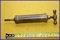 Antique Veteran Vehicle Brass Grease Gun Firewall Mounted Vintage Tool Kit Part