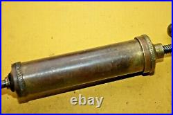 Antique Veteran Vehicle Brass Grease Gun Firewall Mounted Vintage Tool Kit Part