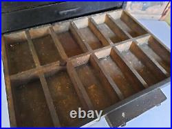 Antique engineering sectional Wood Drawers garage printer clock part tool chest