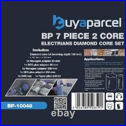 BAP Electricians 7 Piece 2 CORE Diamond Premium Set +115MM Makita Diamond Blade