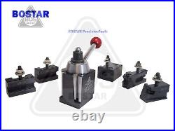 BOSTAR BXA 250-222 Wedge Type Tool Post, Tool Holder Set for Lathe 10-15, 6PC