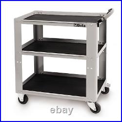 Beta Tools C51 Grey 3-Level Garage Workshop Parts & Tool Trolley Cabinet