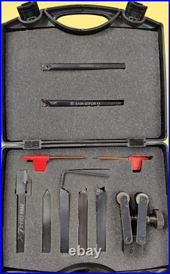 Boxed set of Indexable Lathe Tools Set Turning, Threading, Parting& Knurling