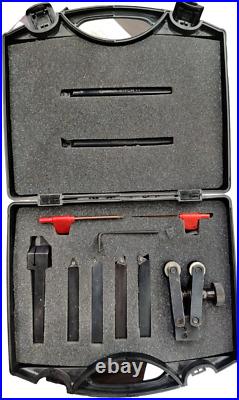 Boxed set of Indexable Lathe Tools Set Turning, Threading, Parting& Knurling