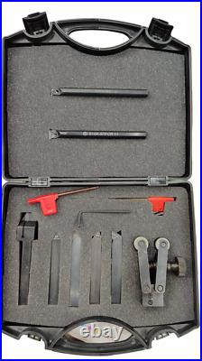 Boxed set of Indexable Lathe Tools Set Turning, Threading, Parting& Knurling