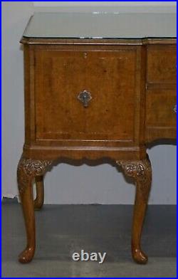 Burr Walnut Art Deco Denby & Spinks Leeds Breakfront Sideboard Part Of A Suite