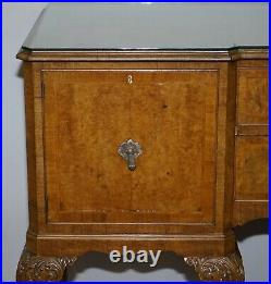 Burr Walnut Art Deco Denby & Spinks Leeds Breakfront Sideboard Part Of A Suite