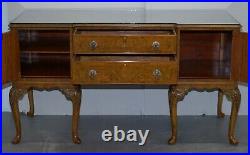 Burr Walnut Art Deco Denby & Spinks Leeds Breakfront Sideboard Part Of A Suite