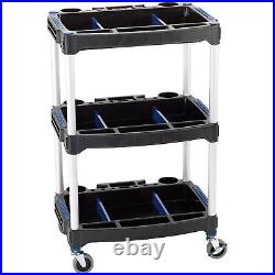 Draper 04612 Tool Parts Storage Trolley Paddock Cart 3 Level Garage Workshop