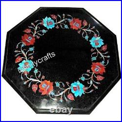 Flower Pattern Inlay Work Coffee Table Top Octagon Marble Corner table for Hotel