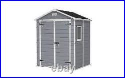 Keter Manor Shed 6x5ft Storage solution for all equipment tool, Grey (For-Parts)