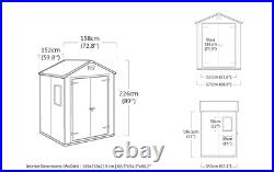 Keter Manor Shed 6x5ft Storage solution for all equipment tool, Grey (For-Parts)