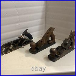 Lot of 3 Stanley Planes Woodworking Bailey No. 4, No. No 3 No 78 Parts