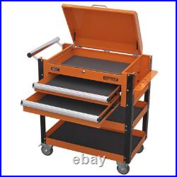 Mobile Tool Parts Trolley 2 Drawers Lockable Top Orange Sealey AP760MO