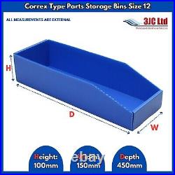 Quality Correx Type Fluted Plastic Parts Storage Bins Boxes Tubs Size Choice