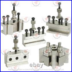 Quick Change Toolpost Set 5 Pieces Set T37 -2 standard 1 parting and 1 v holder