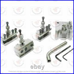 Quick Change Toolpost Set 5 Pieces Set T37 -2 standard 1 parting and 1 v holder