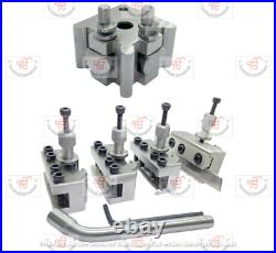 Quick Change Toolpost Set 5 Pieces Set T37 -2 standard 1 parting and 1 v holder