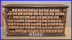 Rare antique watchmaker or jewelers cabinet storage chest collectible parts lot