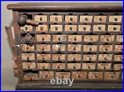 Rare antique watchmaker or jewelers cabinet storage chest collectible parts lot