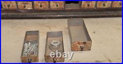 Rare antique watchmaker or jewelers cabinet storage chest collectible parts lot