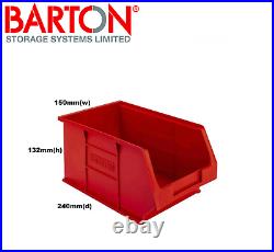 Red Plastic Parts Lin Bins S XL Component Storage Boxes Picking Bin Workshop