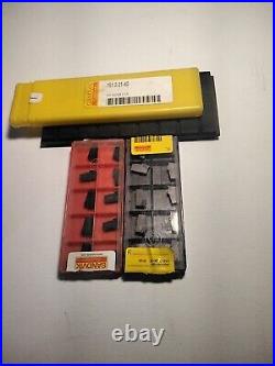 Sandvik Part Off Tool With Cut Off Sandvik Inserts (20) Pcs New! 151.2-21-40