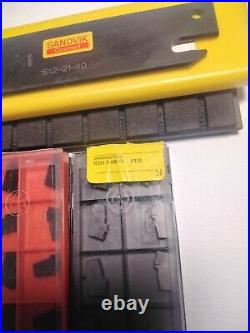 Sandvik Part Off Tool With Cut Off Sandvik Inserts (20) Pcs New! 151.2-21-40