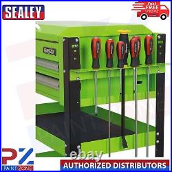 Sealey AP760MHV 2 Drawer Heavy Duty Tool Parts Trolley with Lockable Top Green