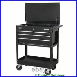 Sealey AP850MB Heavy Duty Mobile Tool & Parts Trolley with 4 Drawers Black