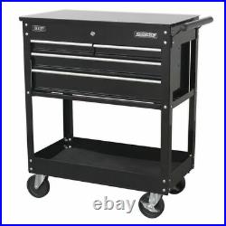 Sealey AP850MB Heavy Duty Mobile Tool & Parts Trolley with 4 Drawers Black