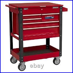 Sealey AP890M Heavy-Duty Mobile Tool & Parts Trolley with 5 Drawers Lockable Top