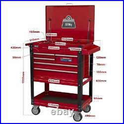 Sealey AP890M Heavy-Duty Mobile Tool & Parts Trolley with 5 Drawers Lockable Top